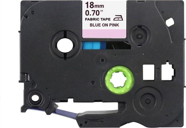 Actual product image Hermex Alternatives Textil-Aufbügelband zu Brother TZe-FAE43 Beschriftungsband (1.80 cm, Blue, Pink)