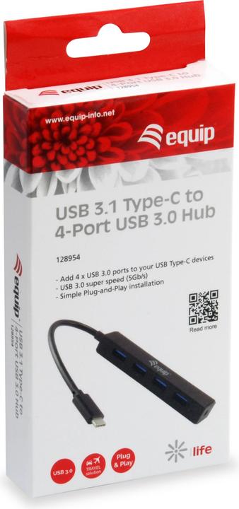 Actual product image equip USB 3.1C to USB 3.0 (USB-C, 4 Ports)