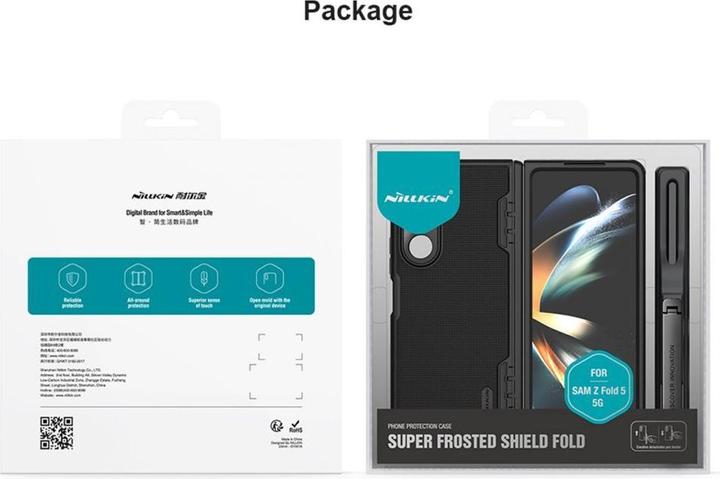 Actual product image Nillkin Super Frosted FOLD Slot+Stand Back Cover for Samsung Galaxy Z Fold 5 Black (Samsung Galaxy Z Fold5)