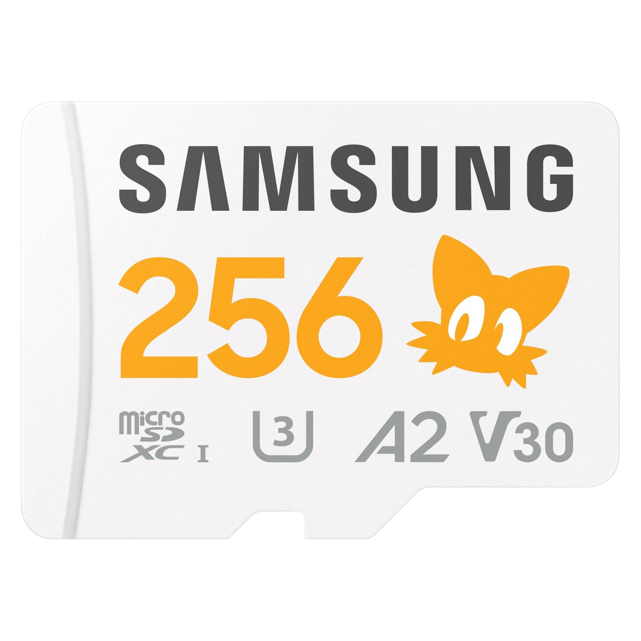 Samsung MB-MD256S (256 GB, microSDXC, U3, UHS-I), Speicherkarte, Grau, Weiss, Gelb