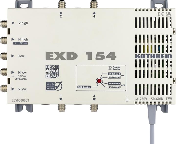 Actual product image Kathrein EXD 154 Multiswitch single cable 5-862 u. 300-2350MHz 4 outputs pin code (Multi switch)