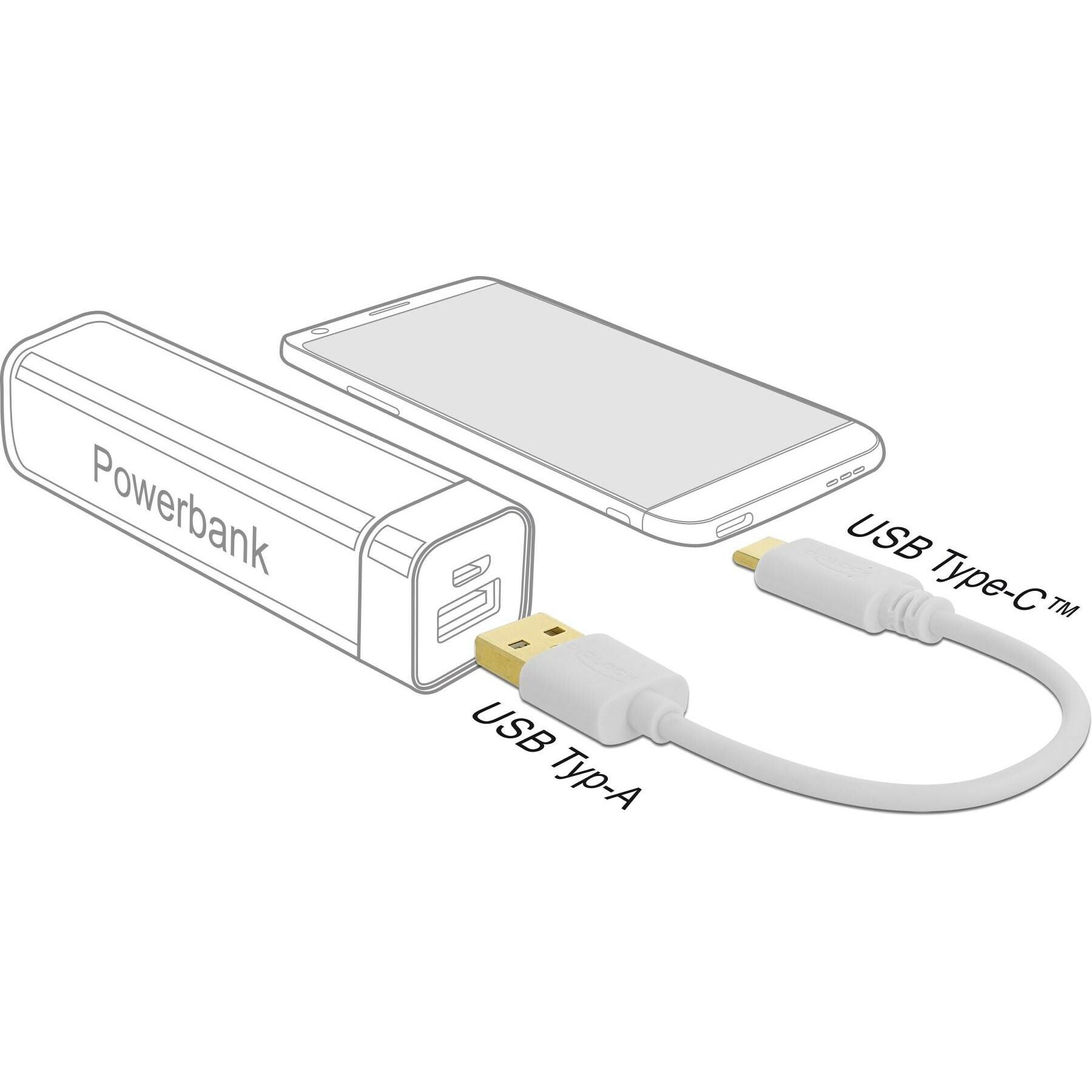 Delock USB A — USB C (0.15 m), USB Kabel