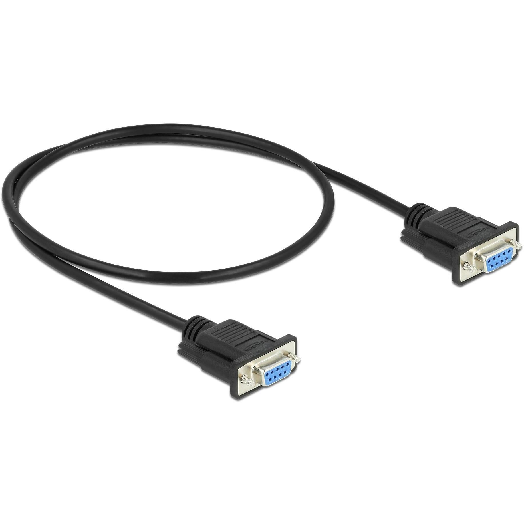 Thumbnail - Delock Nullmodem RS-232 DB9 (0.50 m, Industriekabel), Schnittstellenkabel