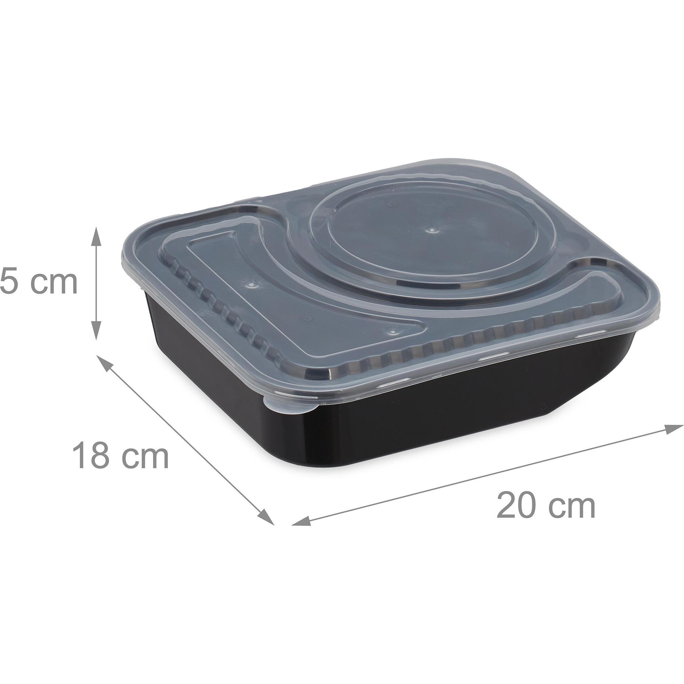 Thumbnail - Relaxdays 24x Meal-Prep-Boxen, Lunchbox, Schwarz