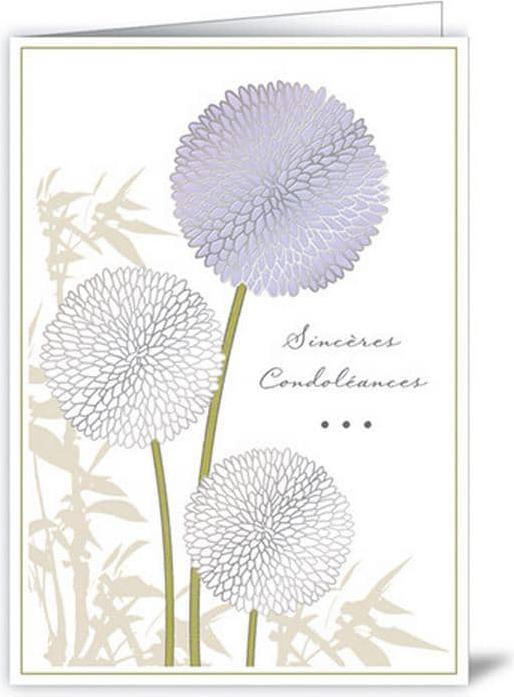 Cart Carte funéraire Sincères Condoléances 11,5 x 16,2 cm (1 pcs)