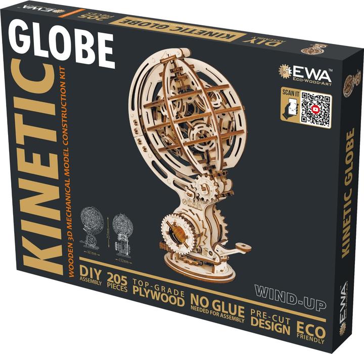 Actual product image Eco Wood Art Kinetic Globe - 3D wooden construction kit