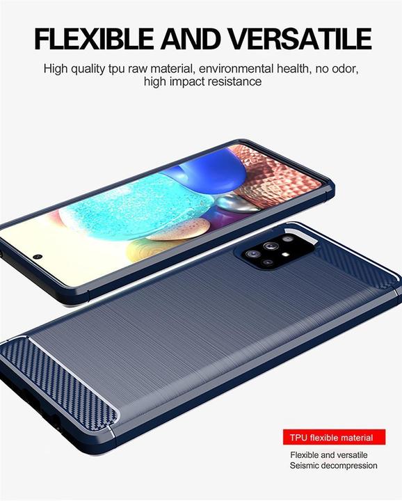 Produktbild Cadorabo TPU Ultra Slim carbon edelstahl Kombi Cover (Samsung Galaxy A71 5G)