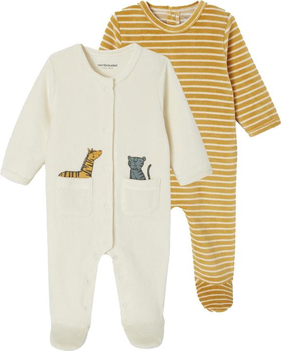 Produktbild Vertbaudet 2er-Pack Baby Samt-Strampler mit Recycling-Polyester (74)
