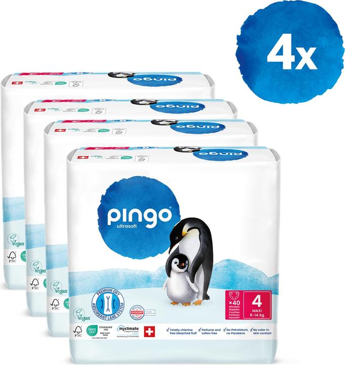 Produktbild Pingo Ökowindeln (Gr. 4, Halbmonatsbox, 160 Stück)