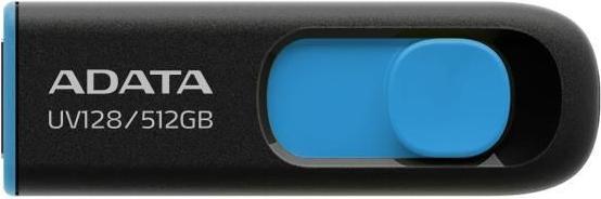 Adata UV128 USB flash drive USB Type-A 3.2 Gen 1 (3.1 Gen 1) Black, Blue (512 GB, USB-A)