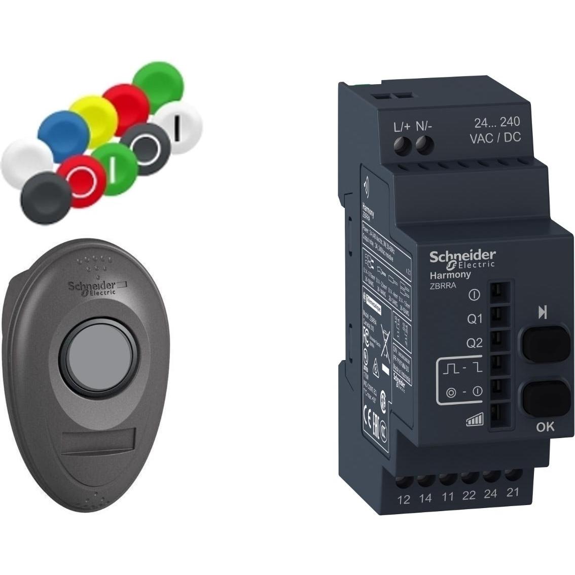 Schneider Electric Empfänger programmier XB5R 24-240VAC/DC, Taster + Schalter, Grün