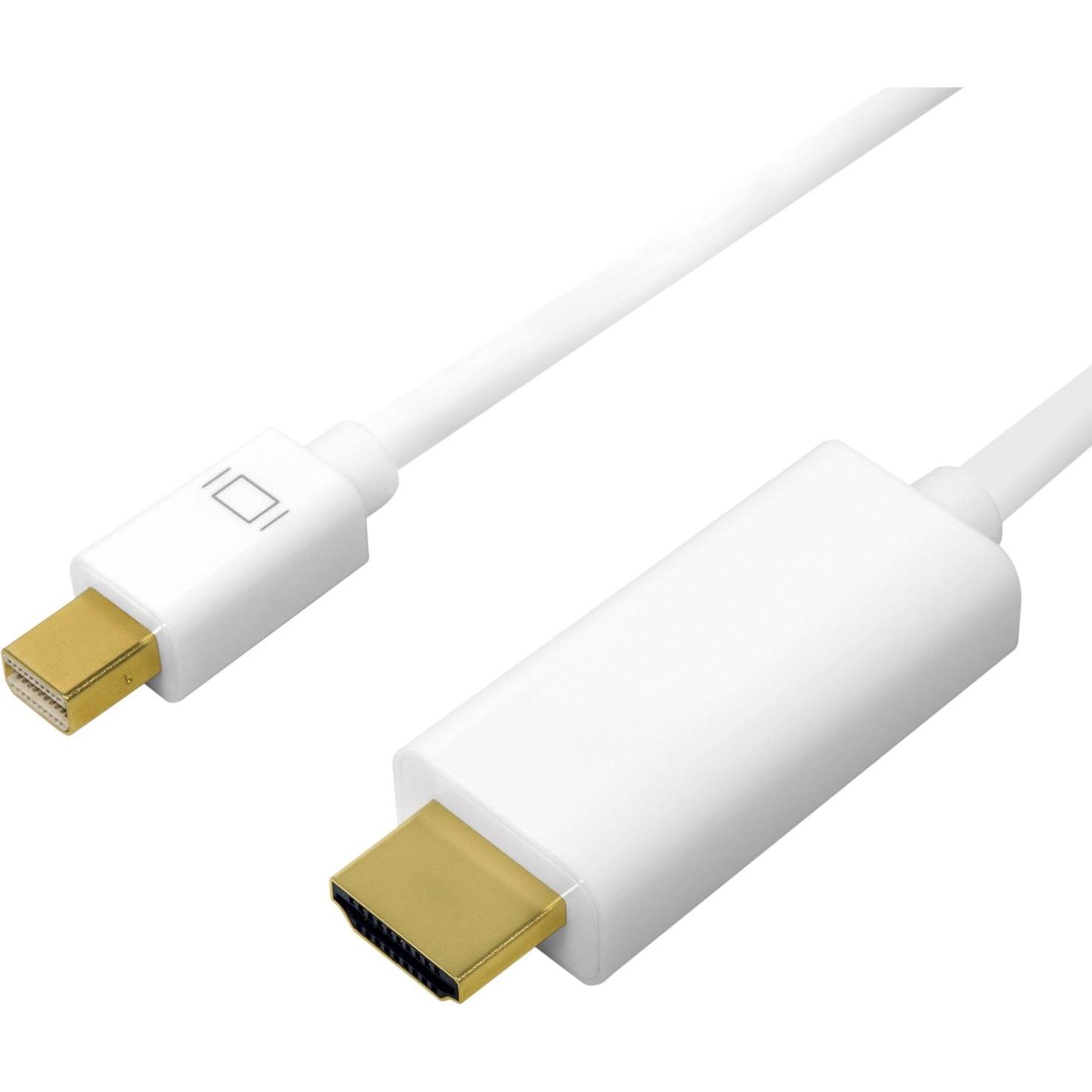 LogiLink Mini DisplayPort — HDMI (Typ A) (2 m, DisplayPort), Video Kabel