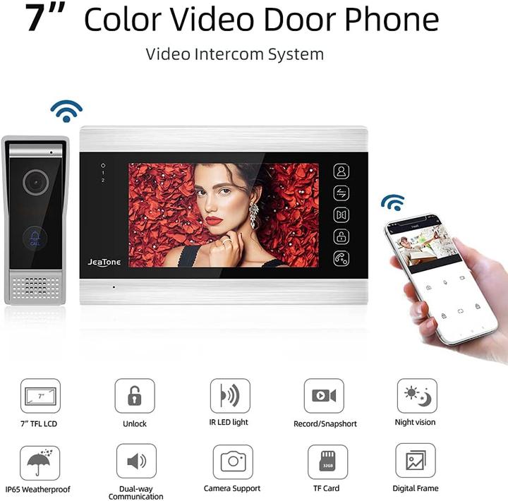 Actual product image JeaTone WiFi video door intercom system