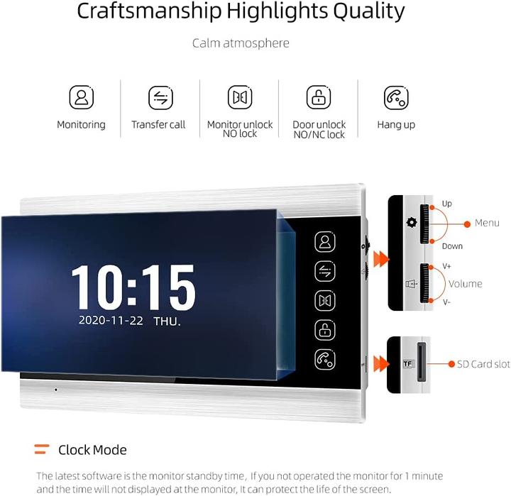 Actual product image JeaTone WiFi video door intercom system