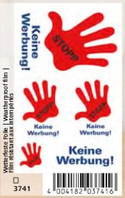 Z-Design Informationsetiketten "Stop - Keine Werbung"