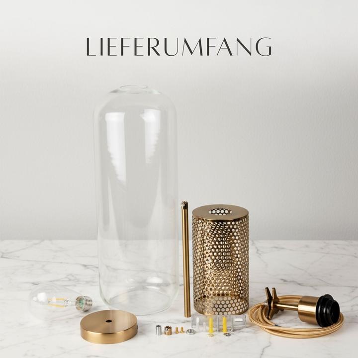 Produktbild Hermex Glas-Deckenleuchte Pendelleuchte Hängelampe Deckenlampe Hängeleuchte (E27)