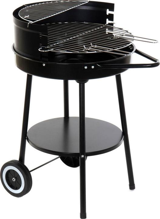 DKD Home Decor Charcoal barbecue with wheels black metal plastic 59 x 49.5 x 82 cm