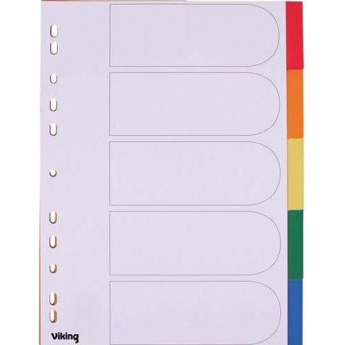 Office Depot, Ordner Zubehör, Register A4 Farbig assortiert 5-teilig
