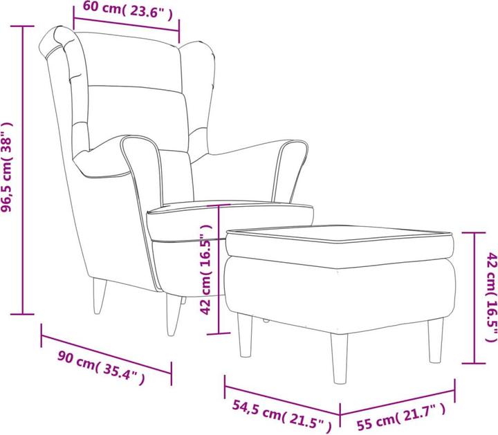 Produktbild vidaXL Sessel mit Hocker