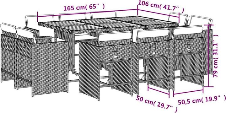 Produktbild vidaXL Garten Essgruppe (106 cm)