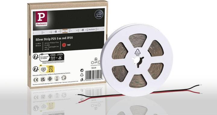 Immagine prodotto Paulmann Pro Strip Argento P25 (Rosso, 500 cm, Interno)