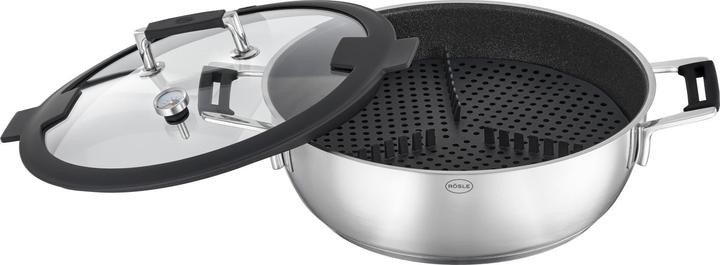 Produktbild Rösle Dampfgarer SILENCE PRO Stahlgrau (28 cm, Dampfkochtopf, Edelstahl)