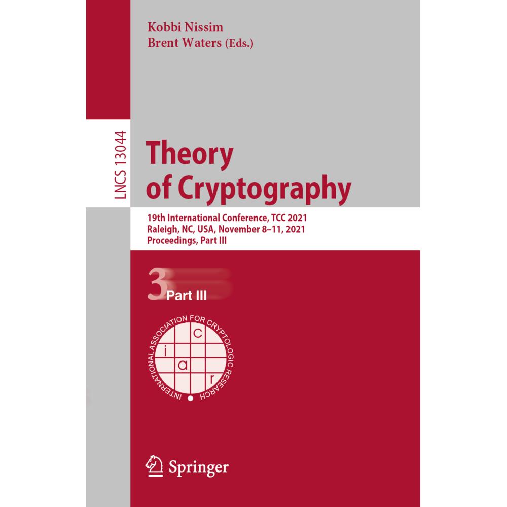 Theory of Cryptography, Fachbücher von Brent Waters, Kobbi NIssim