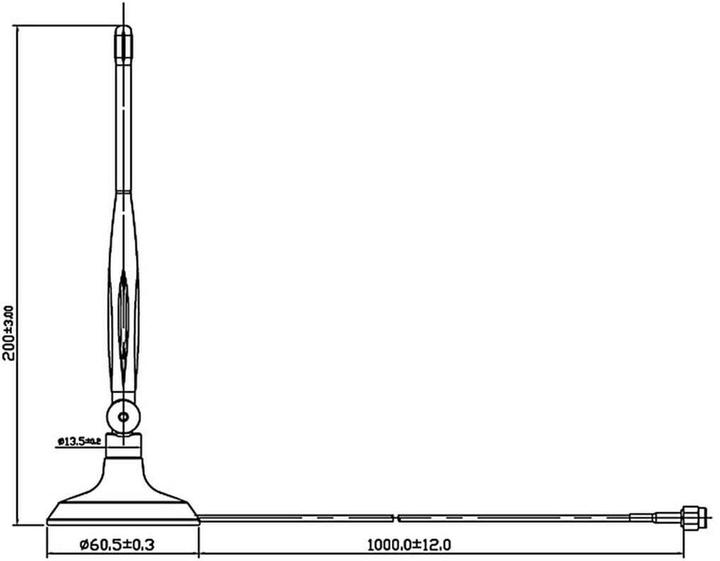 Actual product image Delock SMA WLAN Antenna with Magnetic Stand and Flexible Joint 4 dBi (Wi-Fi)