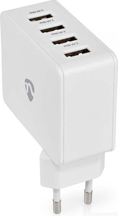 Actual product image Nedis Mains charger - 2X 1 A / 2X 2.4 A - Port type: 4X USB-A - 24 W - single voltage output - PC - (24 W, 4 ports)
