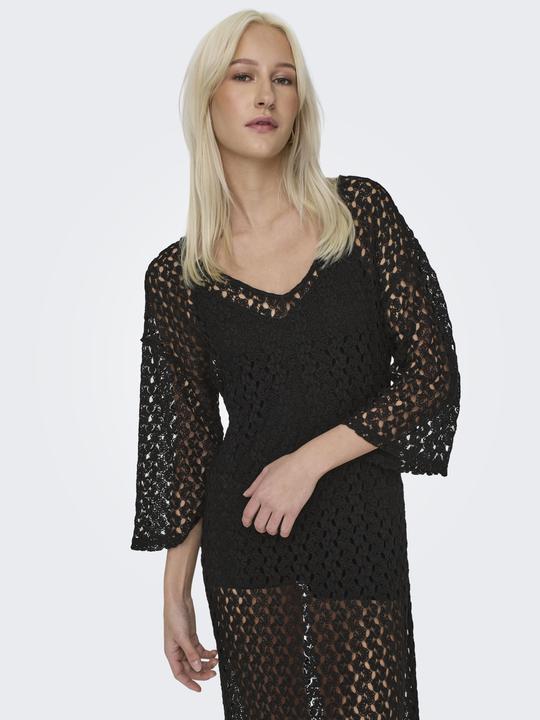 Image du produit Only Coupe normale Col en V Manches cascade Robe longue en dentelle (S)