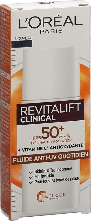 Productafbeelding L'Oréal Paris Revitalift Klinische Anti-Uv Vloeistof (SPF 50+, 50 ml, 82 g)