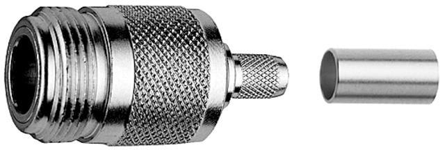 Actual product image Telegärtner N female cable connector crimp G05 solder/crimp, B0905, G05 (RG-223/U), RG-142 B/U,1.0/2.95 AF
