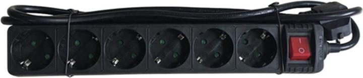 Actual product image M-Cab SOCKET STRIP 6S PVC 1.5M BK ECO (6 x, 1.50 m)