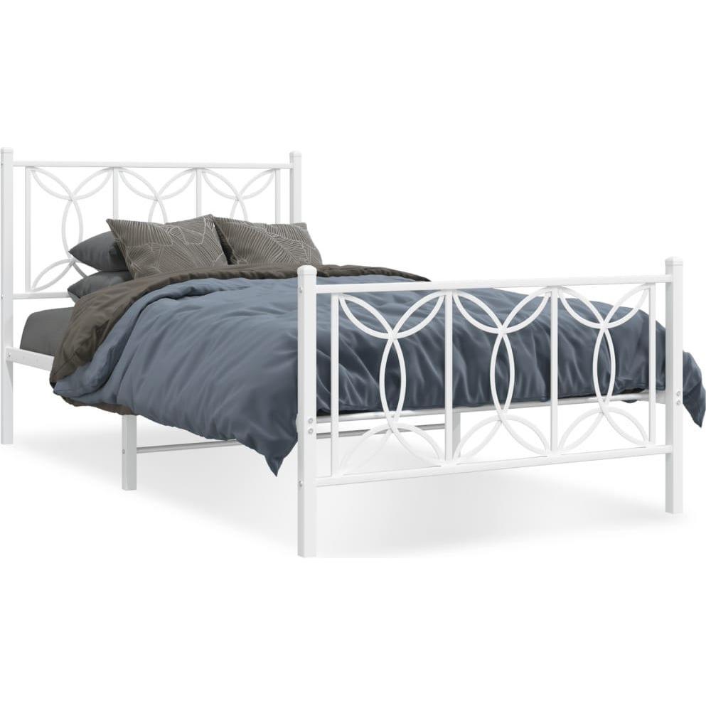 VidaXL, Bett, Bettgestell mit Kopf- und Fussteil (107 x 203 cm)
