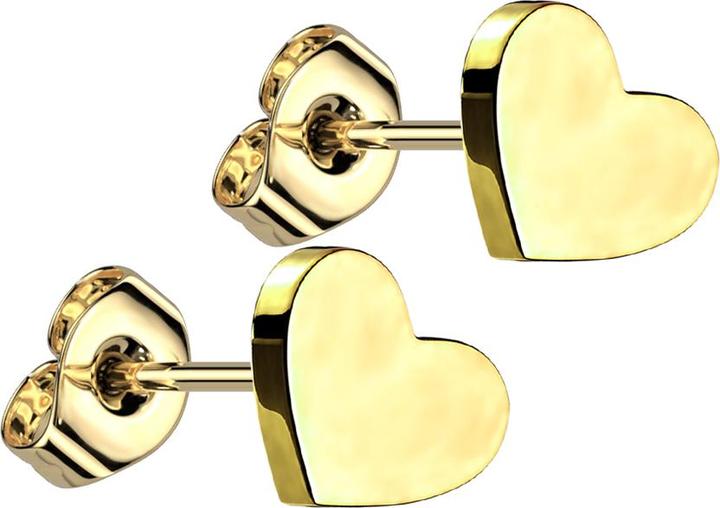 Image du produit Star Piercing Clou d'oreille doré coeur doré (Titane, sans laiton)