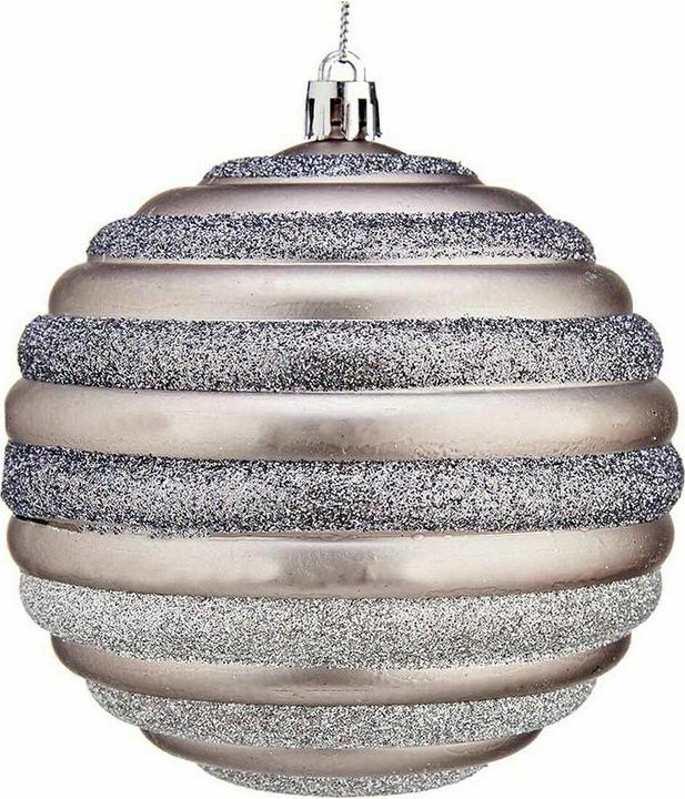 Image du produit Krist+ Weihnachtskugeln-Set Kreise 10 cm Silberfarben Kunststoff (6 Stück) (6-pièce)