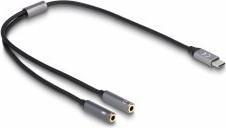 Image du produit Delock USB type C - 2x 3,5mm femelle (Adaptateur de casque)