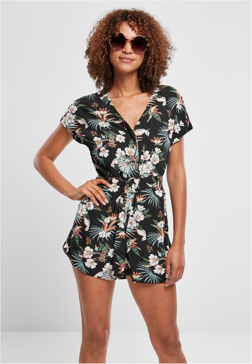 Actual product image Urban Classics Ladies Short Viscose Belt Jumpsuit (XL)