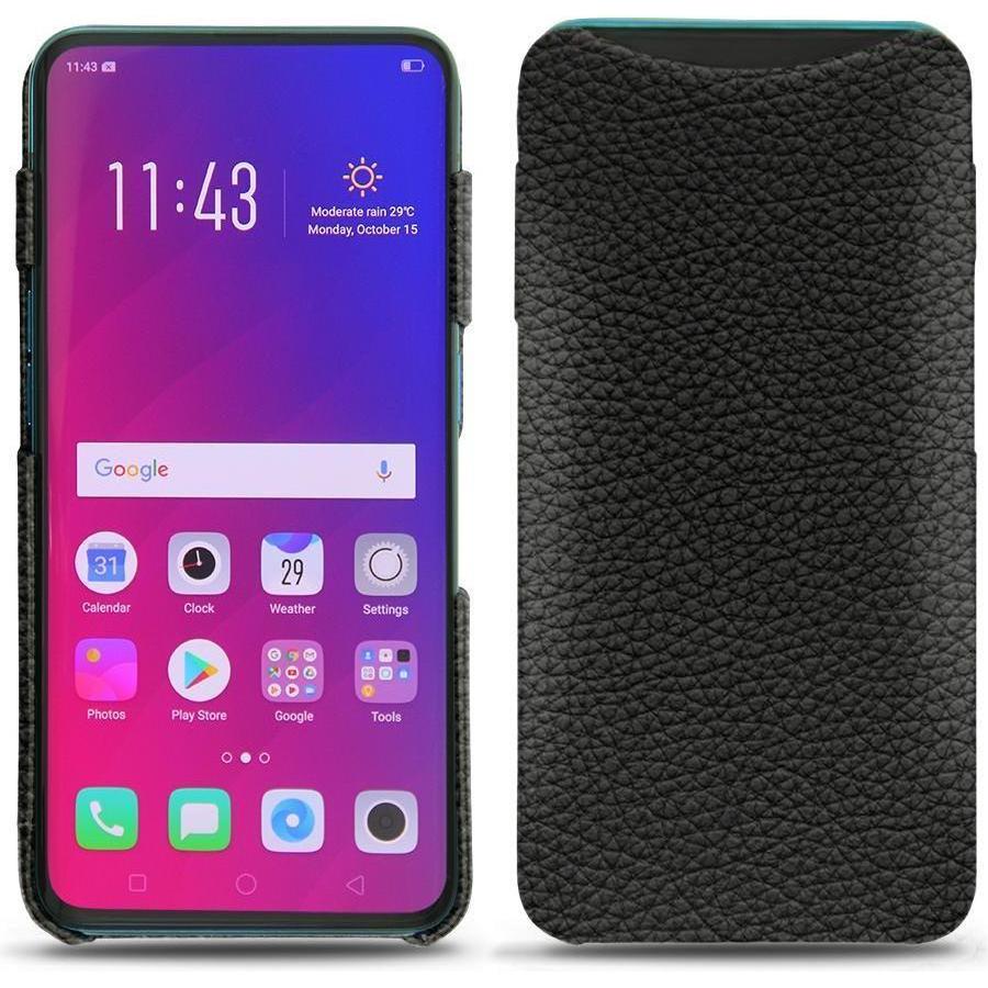Noreve Lederschutzhülle (Oppo Find X), Smartphone Hülle, Schwarz