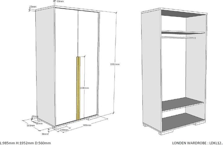 Image du produit Vipack Chambre d'enfant London 4-pièces Set incl. bureaux
