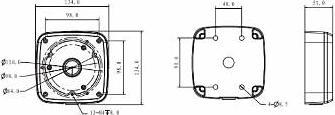 Productafbeelding Dahua Technologie PFA123 Bewakingscamera Accessoires Aansluitdoos (Montageset)
