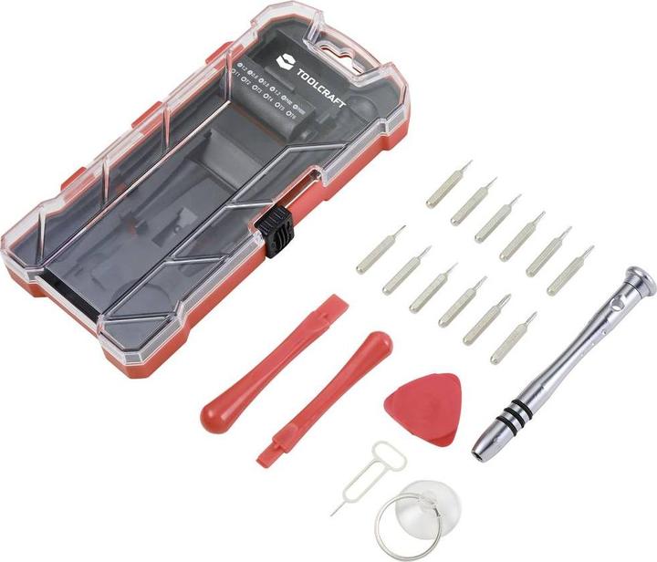 Actual product image Toolcraft TO-7746381 DIY, smartphone repair kit in case 18 pieces