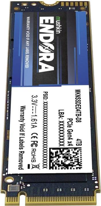 Image du produit Mushkin M.2 4TB Endora NVMe PCIe4.0 x 4 (4000 Go, M.2 2280)