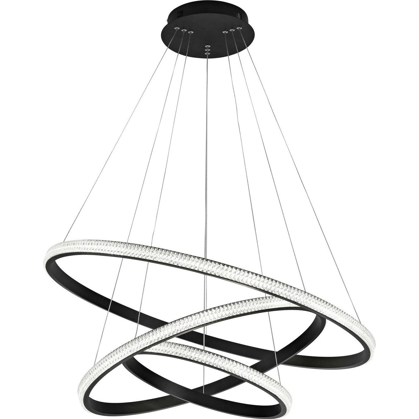 Nova Luce, Pendelleuchte, NAGER LED Pendelleuchte Schwarz 62W Warmweiss 120x78cm dimmbar 9481093