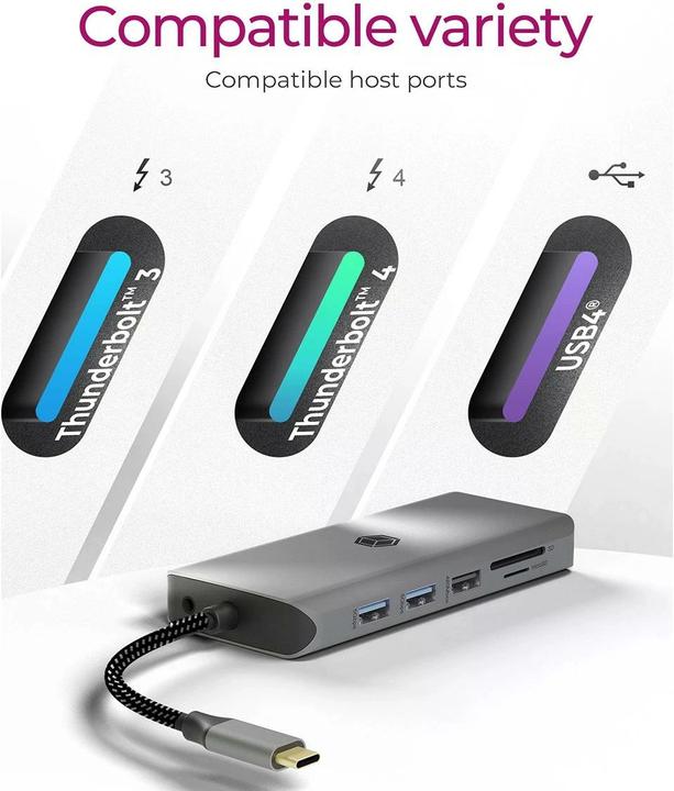 Produktbild Icy Box DockingStation mit 8K, Gigabit LAN & 100W PD IB-DK4061-CPD (USB-C, 12 Ports)