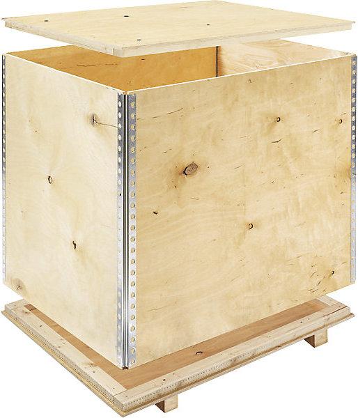 Produktbild eurokraft basic Sperrholz-Faltkiste mit Kufen ECONOMY