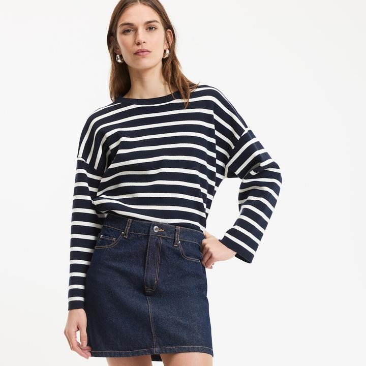 Produktbild La Redoute Collections Gestreifter Pullover mit Rundhalsausschnitt (L)