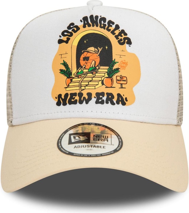 Actual product image New Era A-Frame Mesh Trucker Cap - GRAPHIC PRINT beige