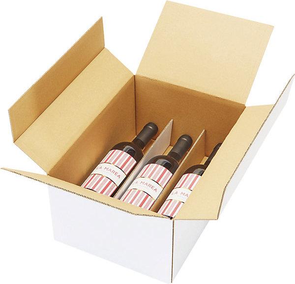 Immagine prodotto kaiserkraft Scatola per bottiglie di vino, sdraiata (6 x)