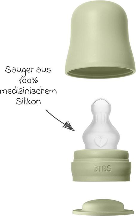 Actual product image Bibs Anti Colic Bottle Silicone 270 ml Medium Flow Sage (270 ml)